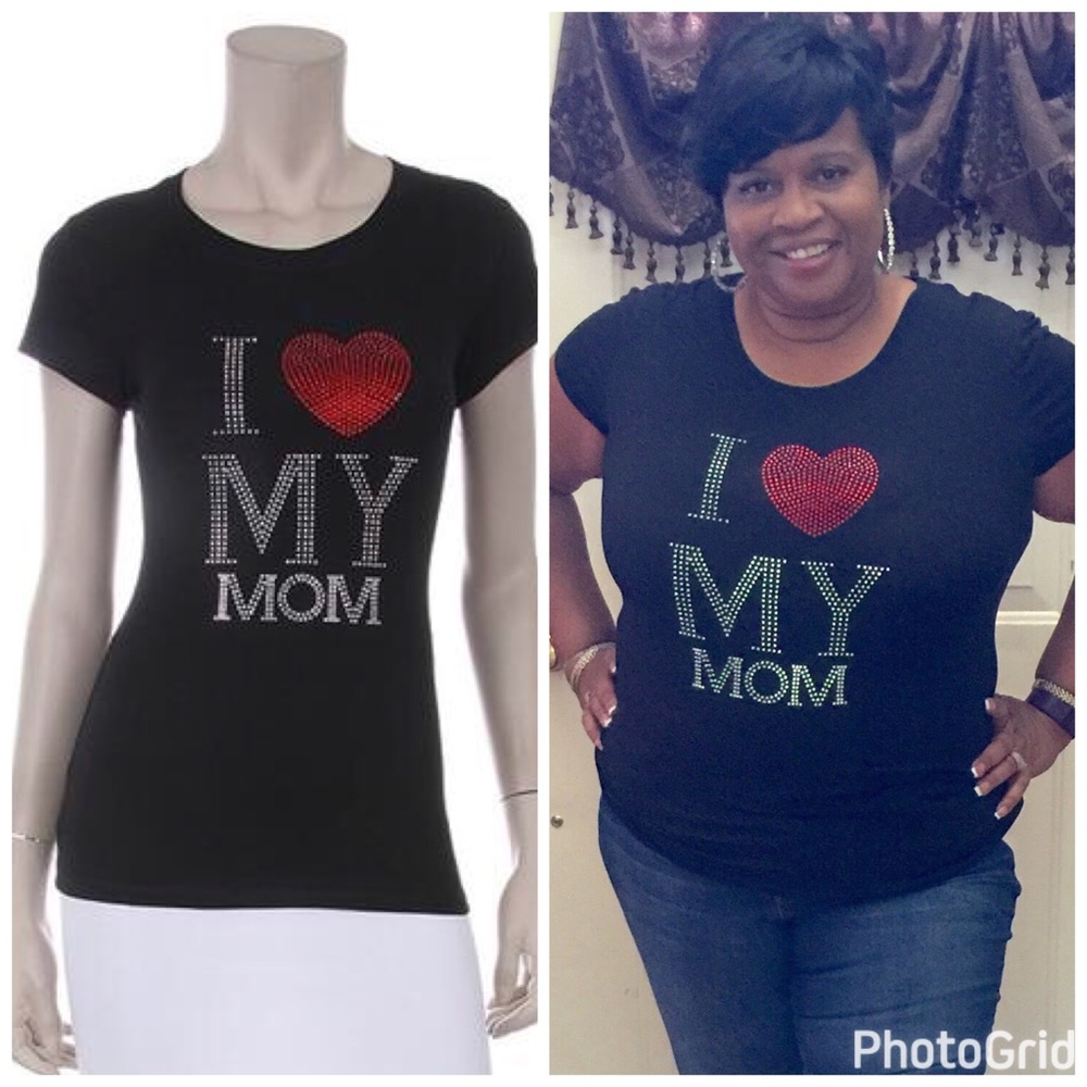 Restocked! ❤ Love My Mom Rhinestone Tee 💥