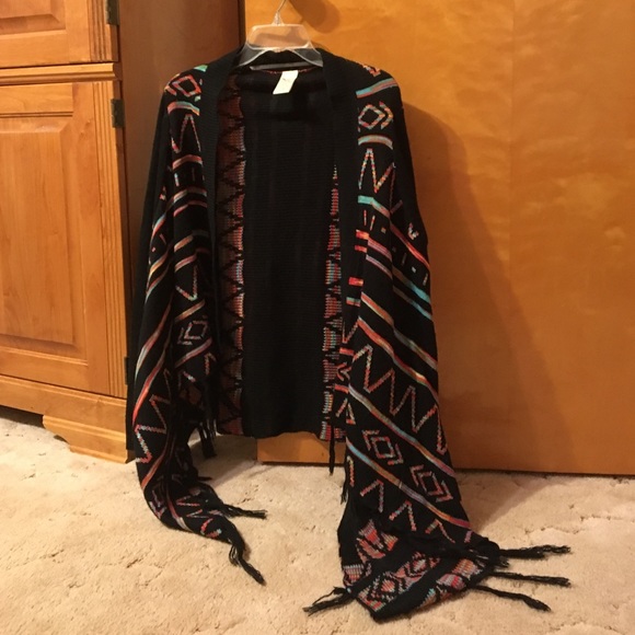 Aztec Bohemian Black sweater cardigan