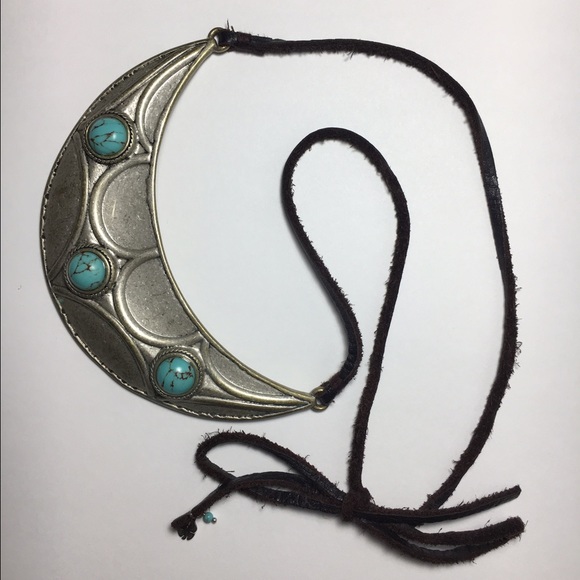 Lucky Brand turquoise half moon necklace