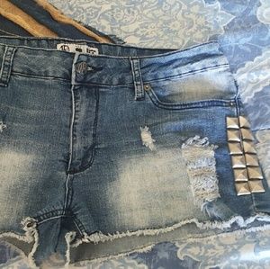 Punk Jean shorts
