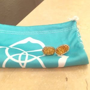 Kendra Scott Gold Druzy Earrings & Necklace