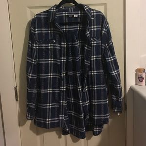 Oversized soft comfy blue flannel