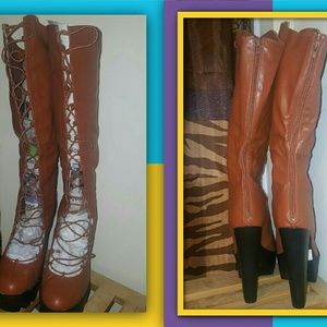 "New" Faux Leather Knee High Boots
