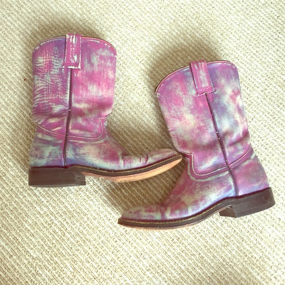 Purple cowboy boots.