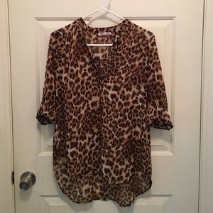 Cheetah Print V Neck Tunic
