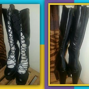 "New" Faux Leather Knee High Boots