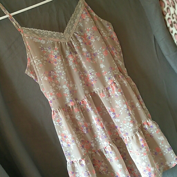 Wild Pearl sheer tiered tank top
