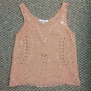 Blush sequin tank top