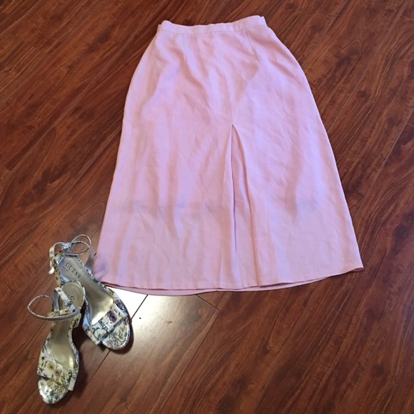 Blush pink midi skirt