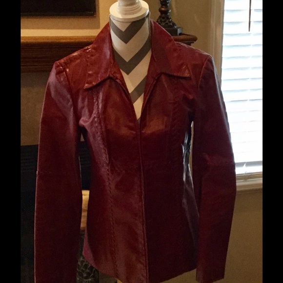 Parallel Red Leather Jacket
