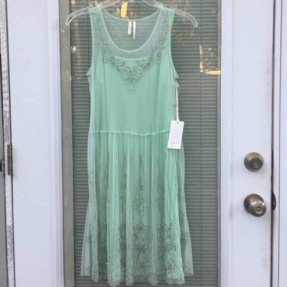 XS Mint Beaded Dress