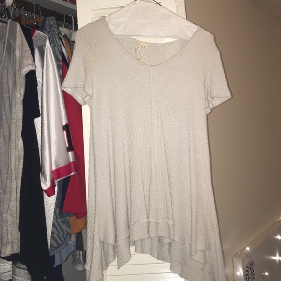 Lazy Sunday waffle knit short sleeve top