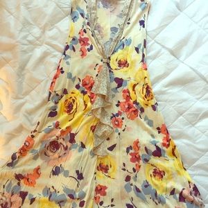 Anthropologie floral tunic top