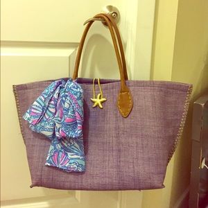 Lilly for Target: Raffia Tote in Blue