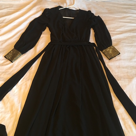 MISS AVENUE floor length black dress