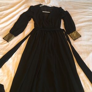 MISS AVENUE floor length black dress