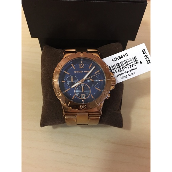 Michael Kors Rose Gold/Blue Face Watch