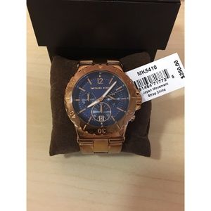 Michael Kors Rose Gold/Blue Face Watch