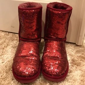 Red sparkle UGGs