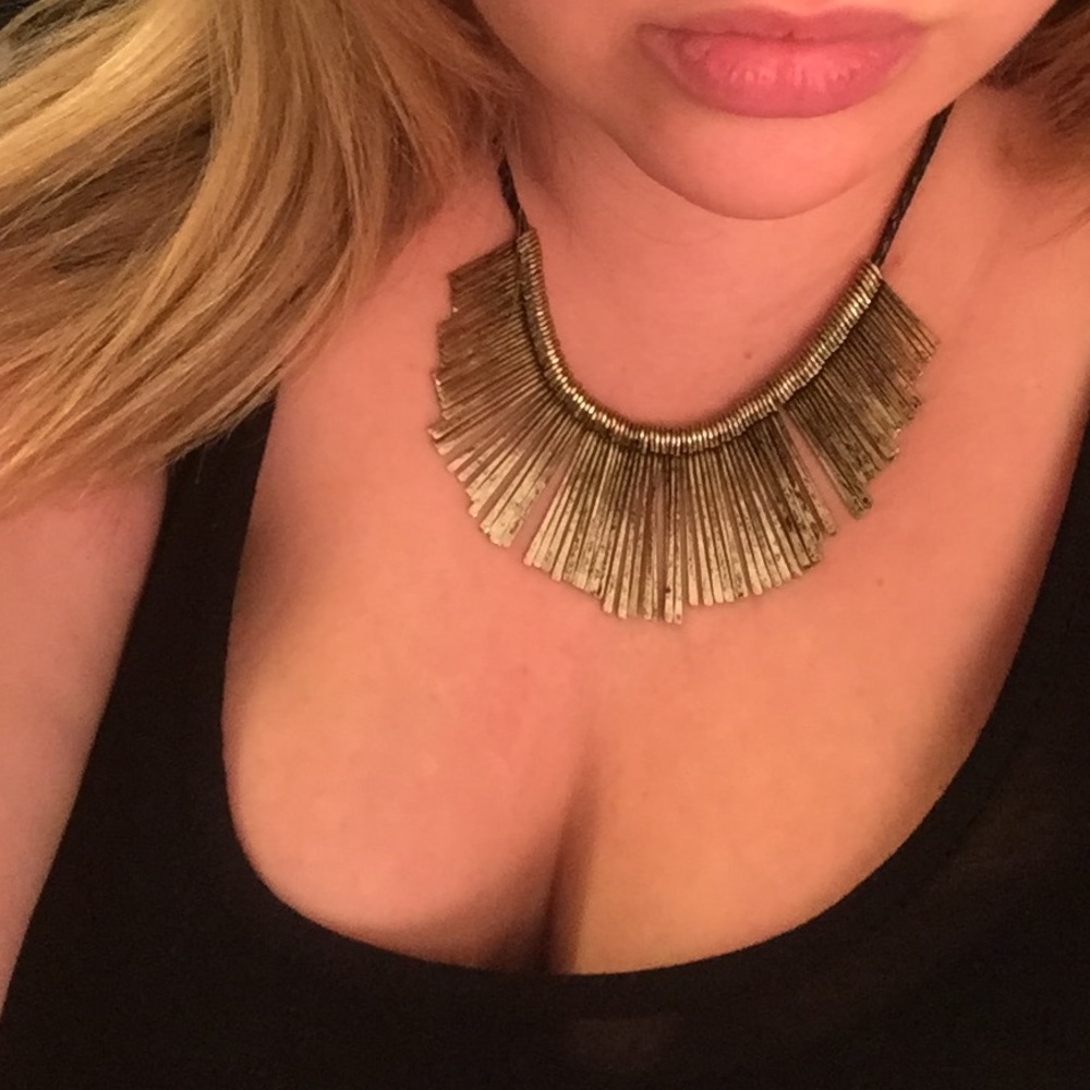 Free people gold & black Egyptian style necklace