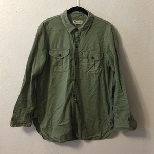 Army Green Button Up Madewell Top