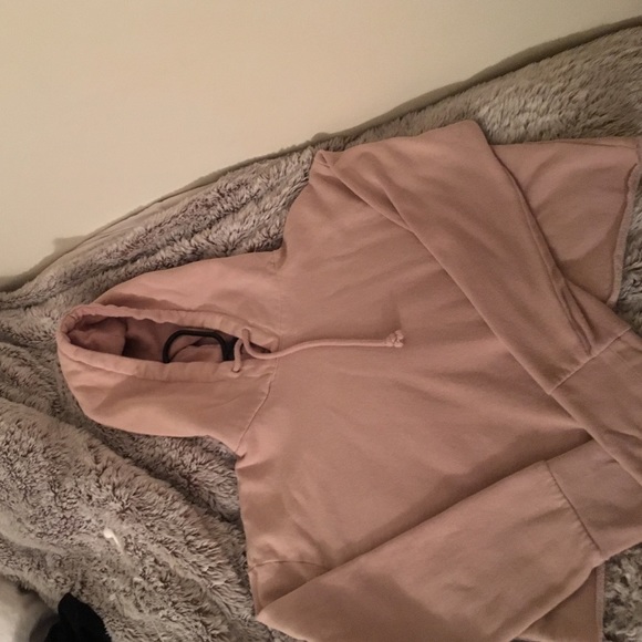 Pink/Nude Small Cropped Hoodie - Picture 1 of 3