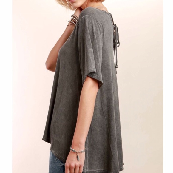 Back Lace Up Tunic Tee - Picture 4 of 8