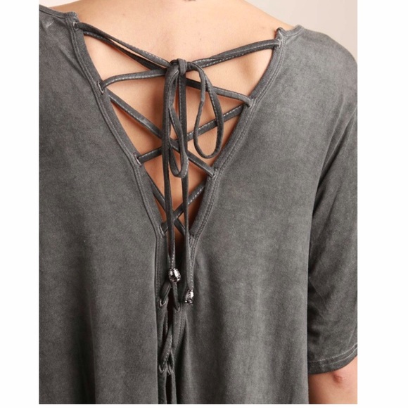 Back Lace Up Tunic Tee - Picture 5 of 8
