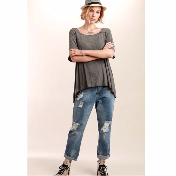 Back Lace Up Tunic Tee - Picture 3 of 8