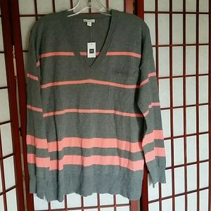 Gap striped V neck sweater
