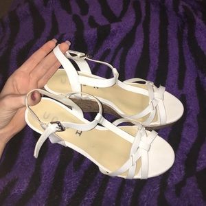Unisa White Strappy Wedges