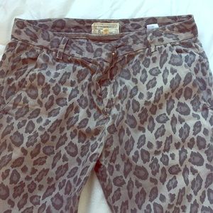 Current Elliot leopard crop pants