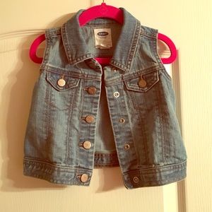 Toddler girls blue jean vest