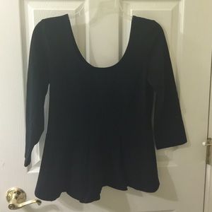 Black with red zipper peplum top