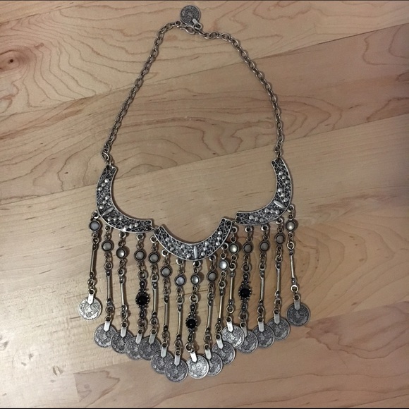 Free People Silver Coin Necklace