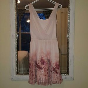 Lauren Conrad blush floral wrap dress