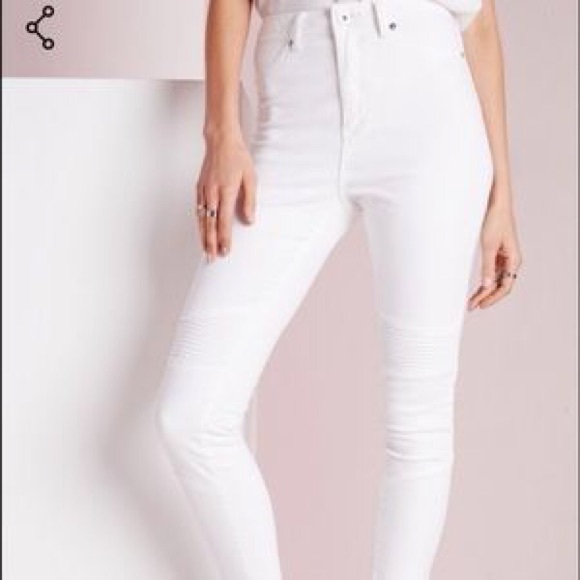 Missguided Sinner High Waisted Skinny Biker Jeans