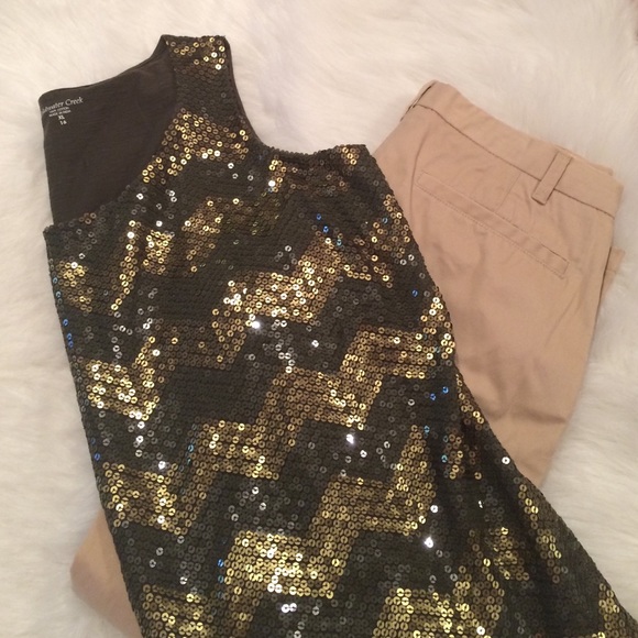 Chevron Sequin Sleeveless Top by Coldwater Creek