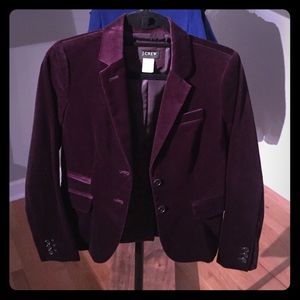 J. Crew Velvet Dark Purple Women's Blazer Size 0