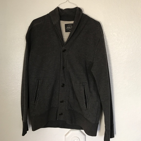 Men's j. Crew grey fleece pullover