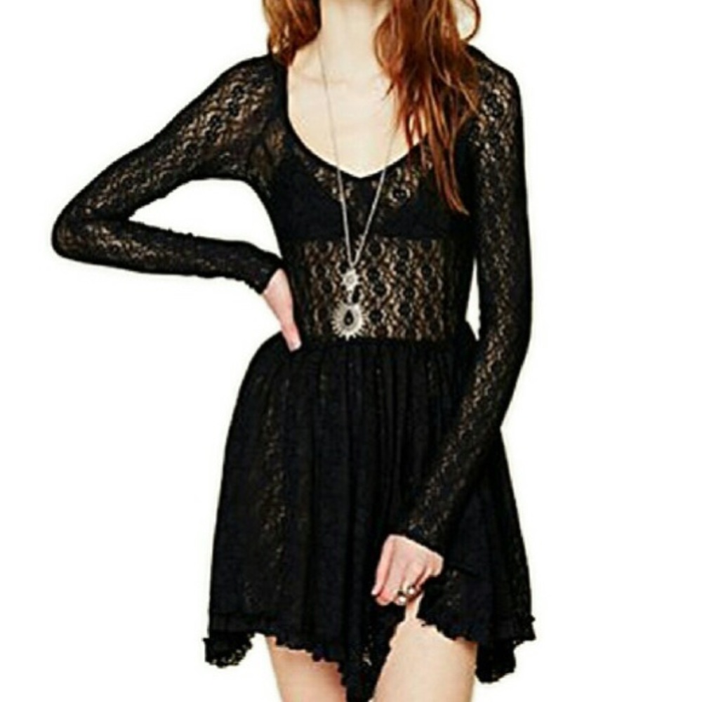 Free People Black Intimate Dress