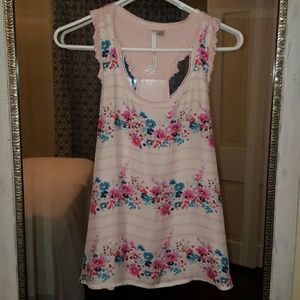 Blush floral LC Lauren Conrad racerback tank