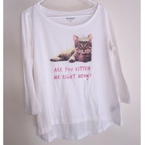Juicy Couture 3/4 sleeve flowy tee w/ kitty💗