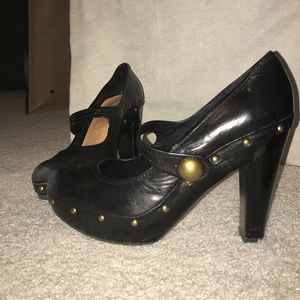 Black 9 1/2 Coach Nailhead heels