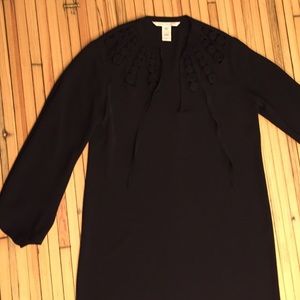 Diane von furstenberg black silk dress