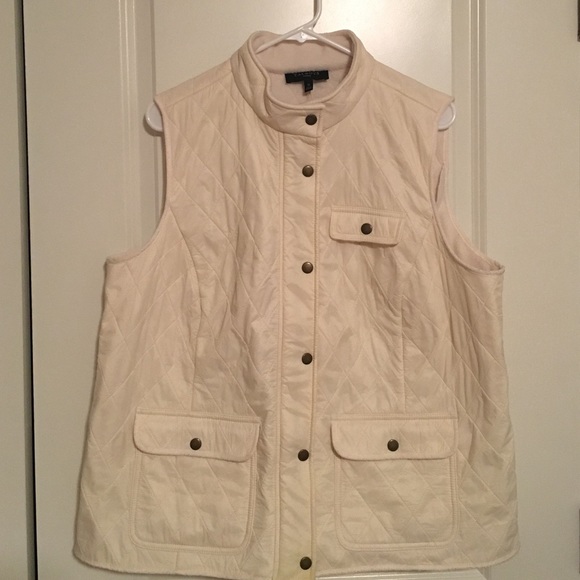 Talbots Women's Quilted Cream Vest