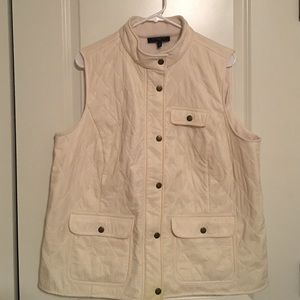 Talbots Women's Quilted Cream Vest