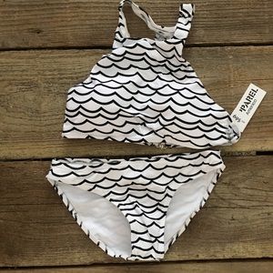 || black and white swim suit