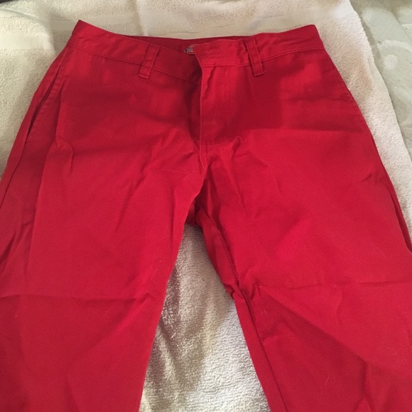 Red Dickies capris