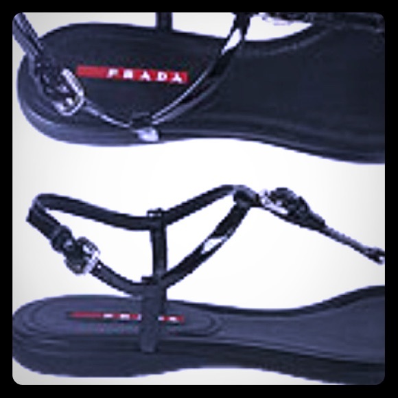 Prada flat black sandals